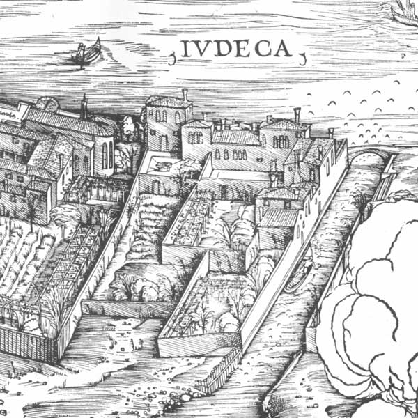 decorative-showing a portion of Iudecca island from deBarbari map